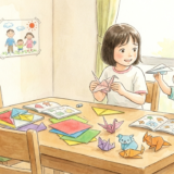 場面緘黙東京出張の様子（イラスト）